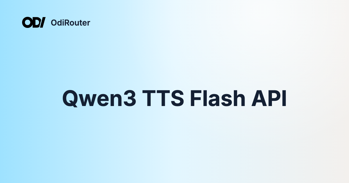 Qwen3 TTS Flash API
