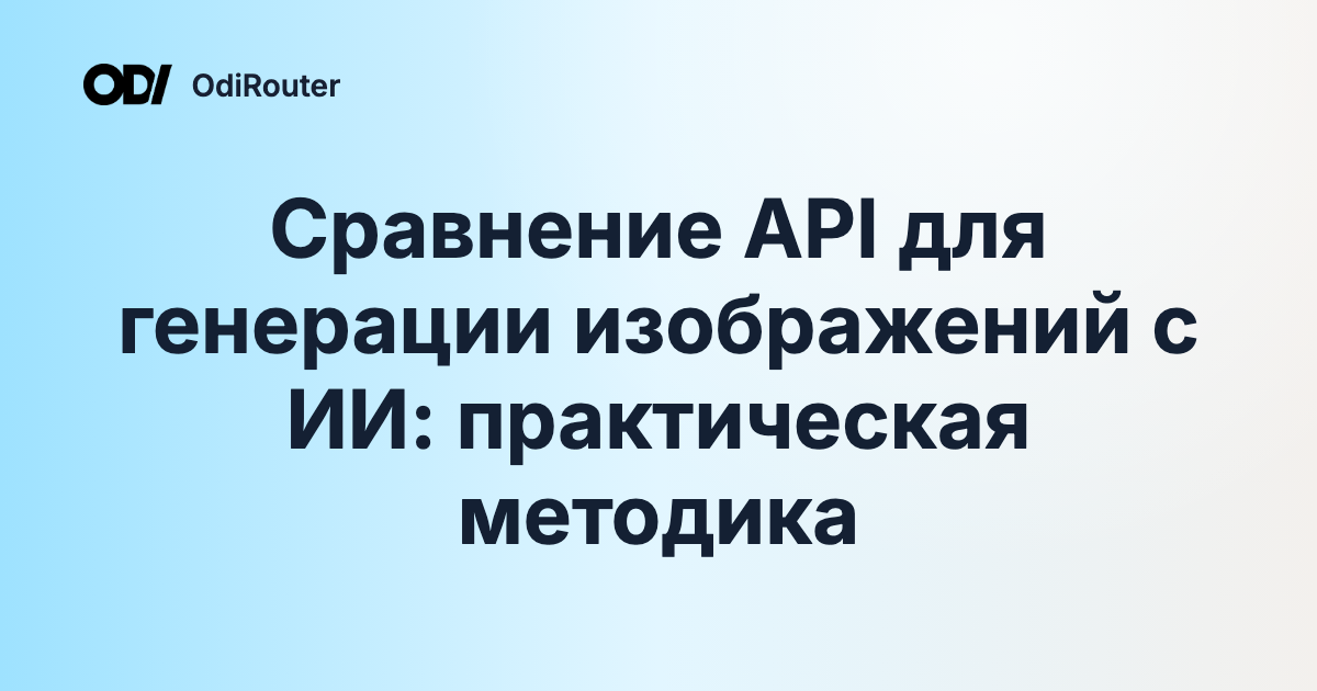 Сравнение API для генерации изображений с ИИ: практическая методика