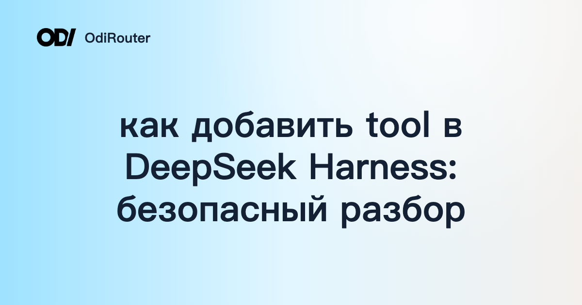 как добавить tool в DeepSeek Harness: безопасный разбор